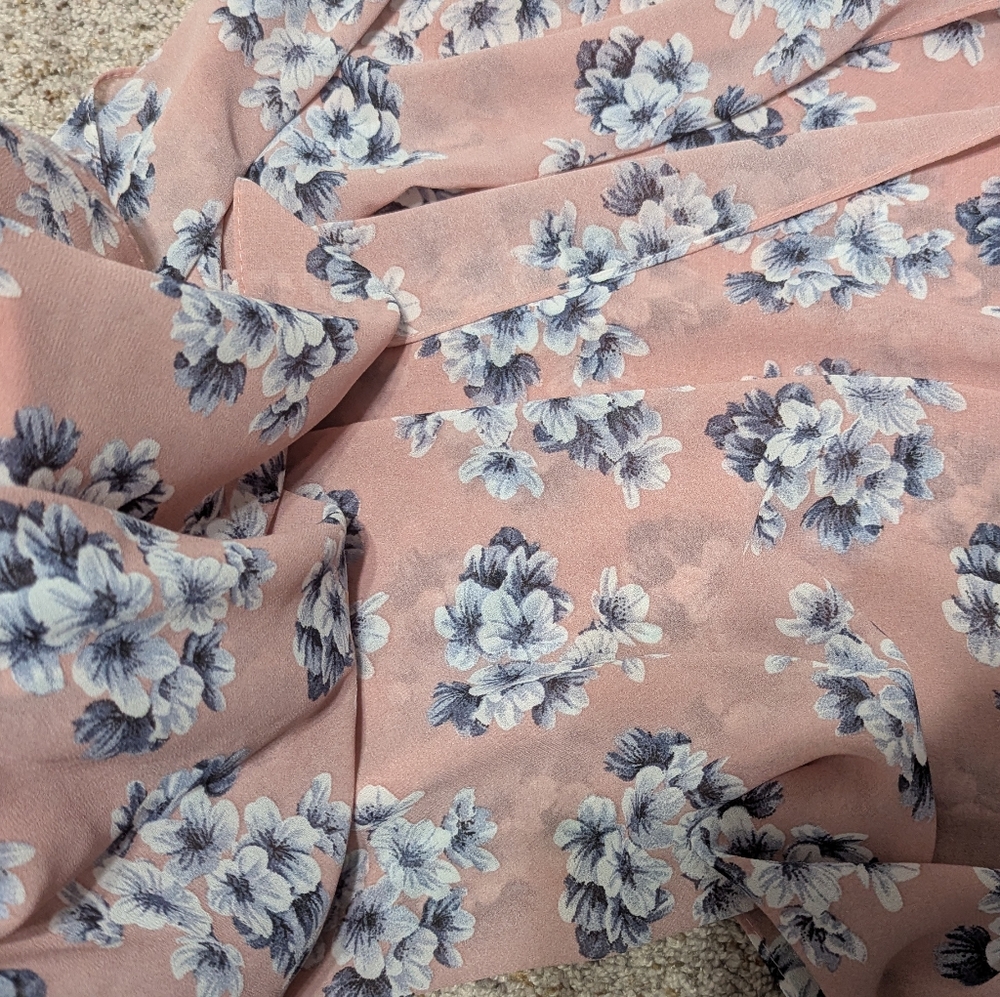 Floral Pink and Blue Shawl/ Hijab